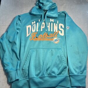 Hands High Miami Dolphins Football Hoodie Aqua Teal Mens Large NFL Sweatshirt